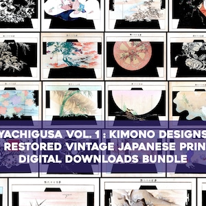 Yachigusa Kimono Design Seikō Ueno Art mural ornemental japonais Gravure sur bois Peinture Digital Bundle Art imprimable Japon Utilisation commerciale