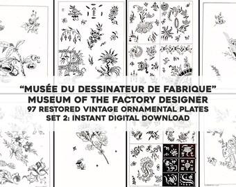 97 Delicate Distressed Factory Material Designs Set 2 | Vintage Images Resource Bundle | Instant Digital Download Commercial Use