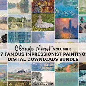 27 Claude Monet Impressionist Paintings | HQ Image Bundle Printable Wall Art | Classic Paintings Instant Digital Download Commercial Use 5