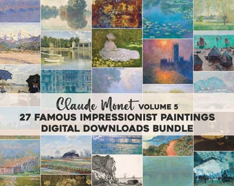 27 Claude Monet Impressionist Paintings | HQ Image Bundle Printable Wall Art | Classic Paintings Instant Digital Download Commercial Use 5