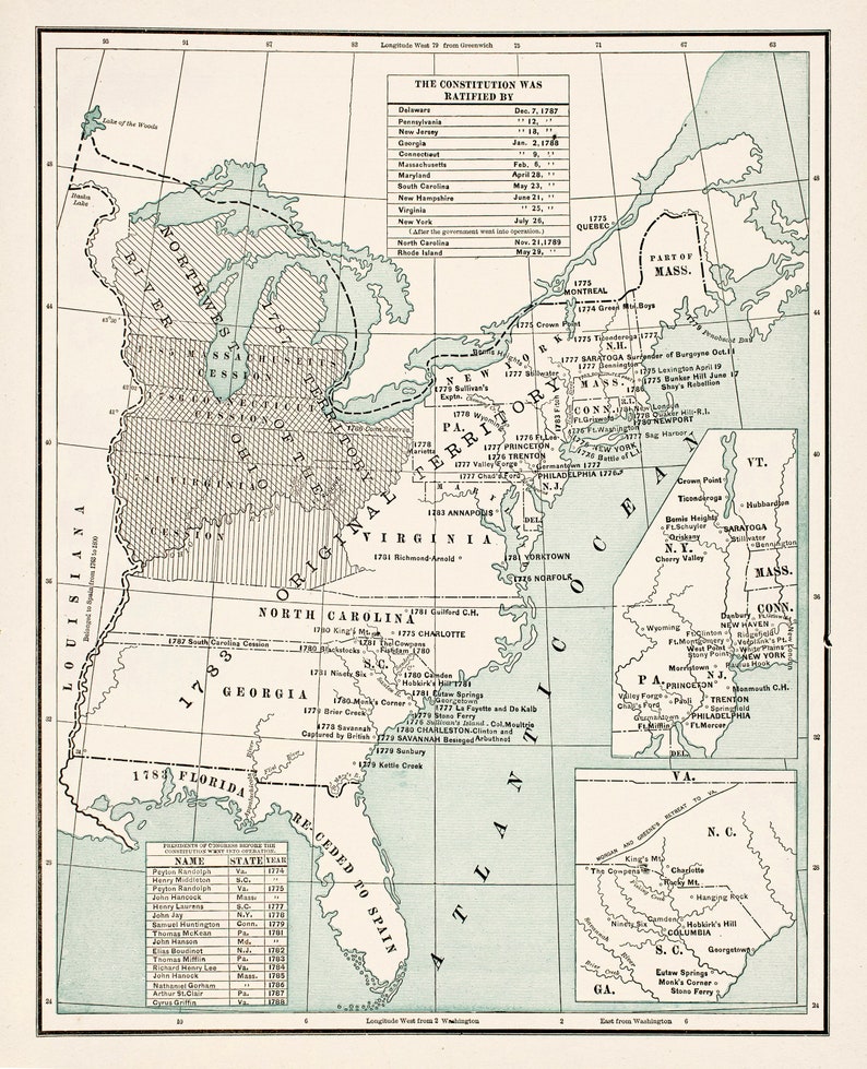 9 Vintage American Historical Maps - Il 794xN.4596848314 Ffo4