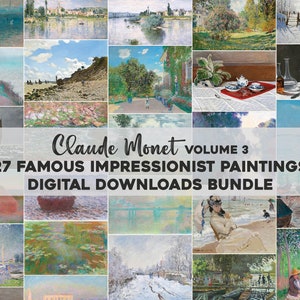 27 Claude Monet Impressionist Paintings | HQ Image Bundle Printable Wall Art | Classic Paintings Instant Digital Download Commercial Use 3
