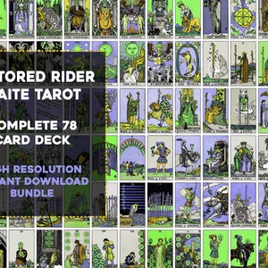 Ensemble complet de cartes de tarot Waite Smith Nuclear Rider | Téléchargement instantané du lot d'images haute résolution | Kit de collage d'art mural imprimable