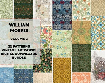 22 William Morris Designs Patterns Textiles | HQ Image Bundle Printable Wall Art Classic | Instant Digital Download Commercial Use 2