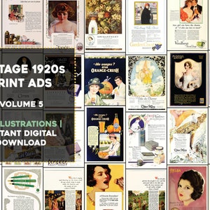 53 anúncios impressionantes de impressão vintage dos anos 20 | Pacote de imagens HQ | Download Digital Uso Comercial | Álbum de recortes do diário de lixo efêmero 5