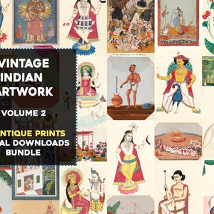 25 alte indische Kunstwerke druckbare Wandkunst Bundle Vintage Gott Göttin spirituelle Ganesha Krishna Sofortiger digitaler Download kommerzielle Nutzung 2