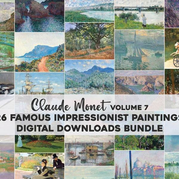 26 Claude Monet Impressionist Paintings | HQ Image Bundle Printable Wall Art | Classic Paintings Instant Digital Download Commercial Use 7