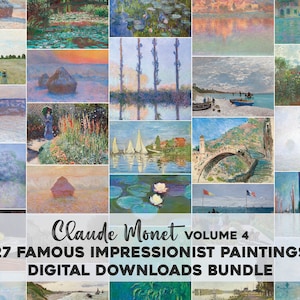 27 peintures impressionnistes de Claude Monet | HQ Image Bundle Art mural imprimable | Peintures classiques Téléchargement numérique instantané Utilisation commerciale 4