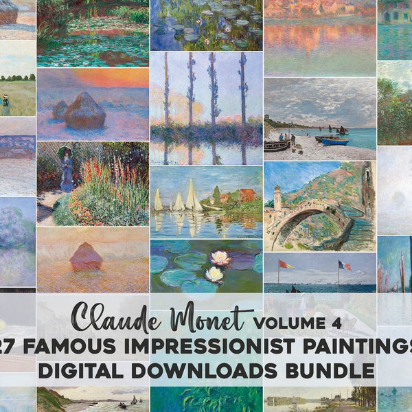 27 Claude Monet Impressionist Paintings | HQ Image Bundle Printable Wall Art | Classic Paintings Instant Digital Download Commercial Use 4
