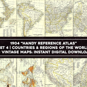 40 coole Vintage Country Region Maps Handy World Atlas | HQ Bild/Druckbare Wandkunst Bundle | Sofortiger digitaler Download Kommerzielle Nutzung 3