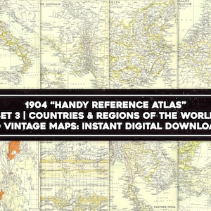 40 coole Vintage Country Region Maps Handy World Atlas | HQ Bild/Druckbare Wandkunst Bundle | Sofortiger digitaler Download Kommerzielle Nutzung 3