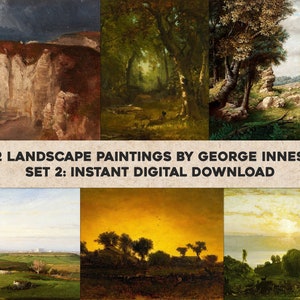 32 belles peintures de paysages de George Inness | HQ Image Bundle Art mural imprimable | Téléchargement numérique instantané Utilisation commerciale 2