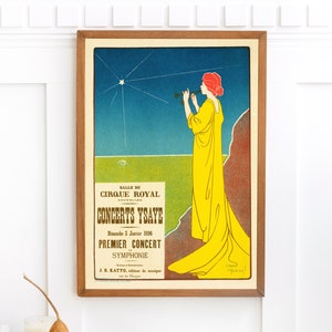 Konzerte Ysaye 1896 Vintage französische Anzeige | Einzelne druckbare Wandkunst | Zeitung Grafik Poster Symphonie Werbung Digital Download