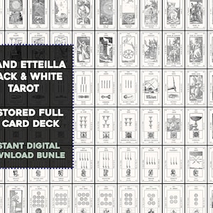 Grand Etteilla französische Tarot Deck restauriert komplette hochauflösende Bilder Digital Bundle Sofortiger Download druckbare Astrologie Sternzeichen