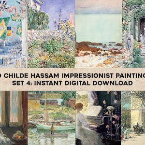 20 prachtige impressionistische schilderijen van Childe Hassam | HQ afbeelding bundel afdrukbare Wall Art | Direct digitaal downloaden Commercieel gebruik 4
