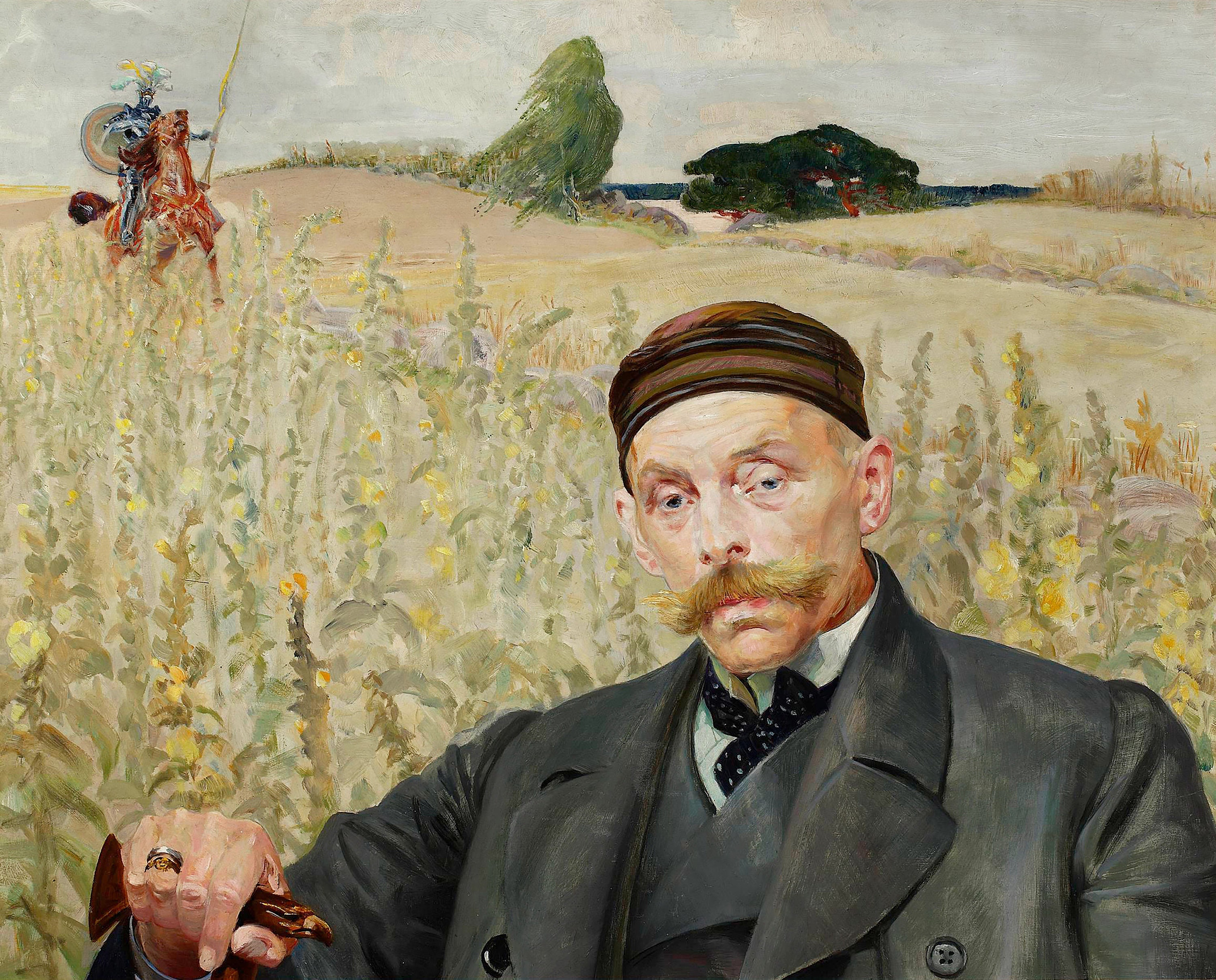 骨董品　絵画　1点物　1892年　ポーランド画家　メホッフェル 40 ヤツェク・マルチェフスキ象徴主義絵画ポーランド美術作品