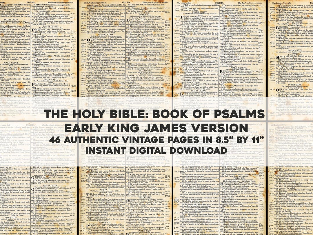 The Book of Psalms 1828 King James Version | 46 Printable Images ...