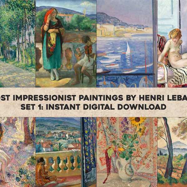 29 Wunderschöne Post Impressionist Gemälde von Henri Lebasque | Bild Bundle Druckbare Wandkunst | Sofortiger digitaler Download Kommerzielle Nutzung 1