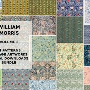 24 William Morris Designs Patterns Textiles | HQ Image Bundle Printable Wall Art Classic | Instant Digital Download Commercial Use 3