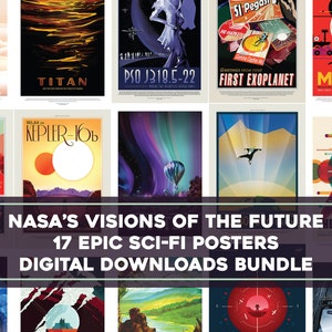 17 Super Space Travel Poster | HQ Image Bundle | Druckbare Wandkunst Grafik Poster Werbung Sofortiger Digitaler Download Kommerzielle Nutzung