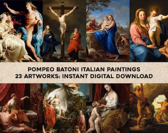 23 Hermosas pinturas de Pompeo Batoni Renacimiento bíblico / Paquete de imágenes HQ Arte de pared imprimible / Descarga digital instantánea Uso comercial