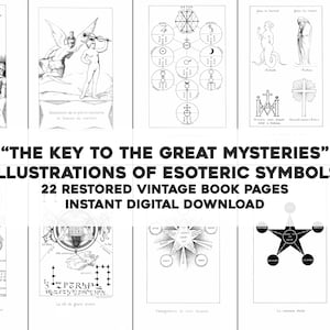 De sleutel tot de grote mysteries | 22 herstelde occulte afbeeldingen | Bron bron vintage afbeeldingbundel | Directe digitale download, commercieel gebruik