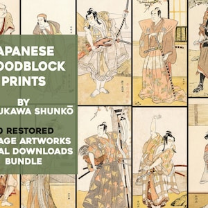 10 Beautifully Restored Kabuki Actor and Courtesan Japanese Women High Resolution Image/Printable Wall Art Bundle Woodblock Commercial Use