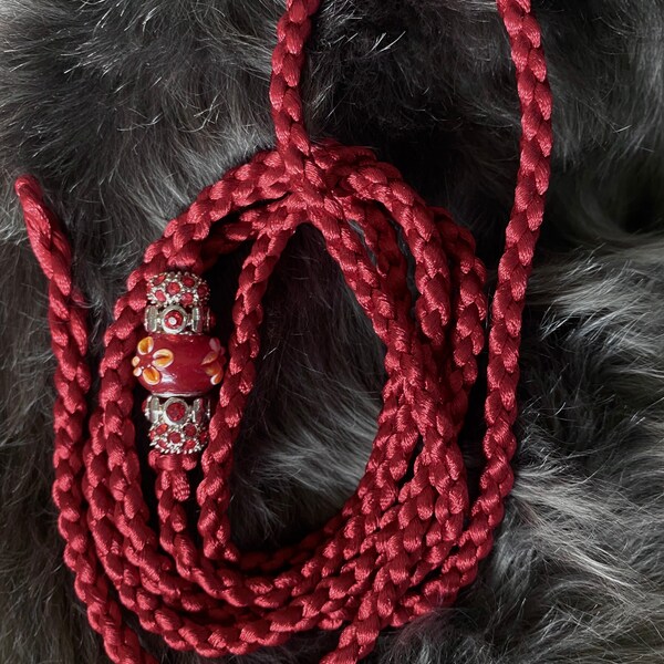 Deep Red Beaded Lead