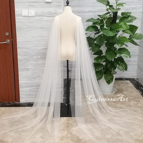 Detachable Bridal Tulle Wings Plain Wedding Veil Wingssoft Etsy