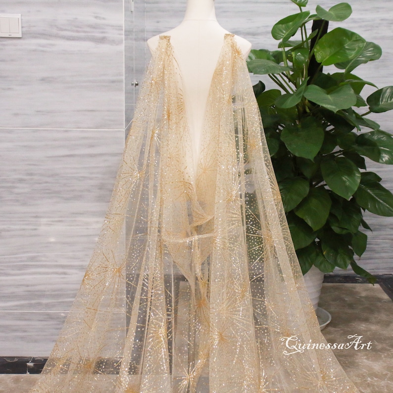 Sparkling Wedding Veil Luxury Golden Starry Sky Bridal Veil Etsy