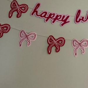 Adorable Bow Decor for Parties and Showers, Happy Birthday Backdrop, Bow Birthday Decor, Croquette Bow, Croquette Birthday, Bow Shower Decor