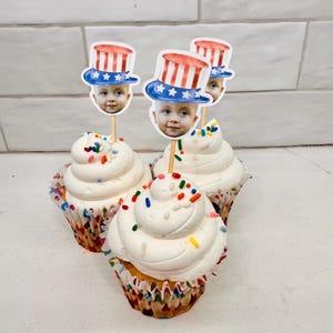 4. Juli Cupcake Topper, kleiner Feuerwerkskörper Cupcake Topper, Geburtstag Cupcake Topper, Foto Cupcake Topper