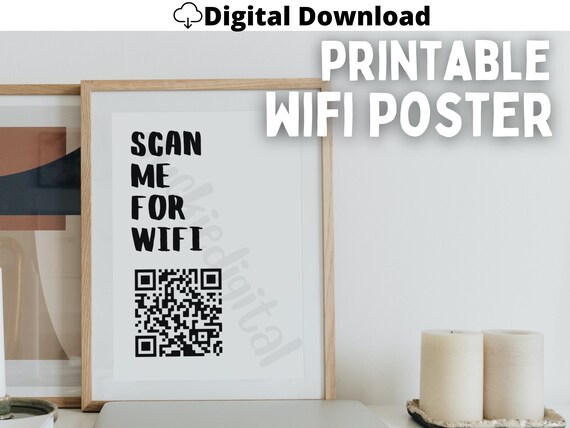 Printable Wi-fi QR Code Poster Custom Wifi Password Poster - Etsy