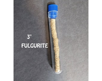 Free Shipping!  LIGHTNING in a BOTTLE   - 3" FULGURITE: Petrified Lightning    Fused sand created by Lightning!   BlueCap3"