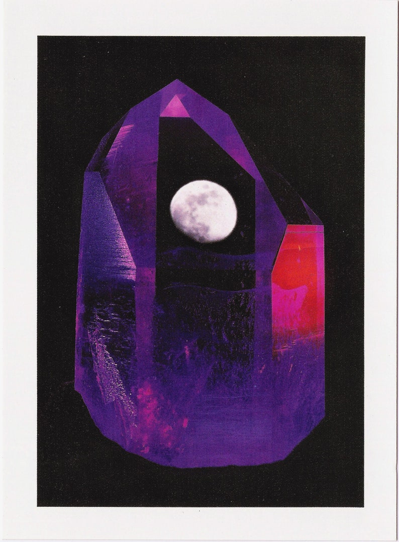 Vortex Crystal Post Cards Images of Sedona, the Moon and Rainbow in a world class 14lb Arkansas McEarl Quartz. Moon