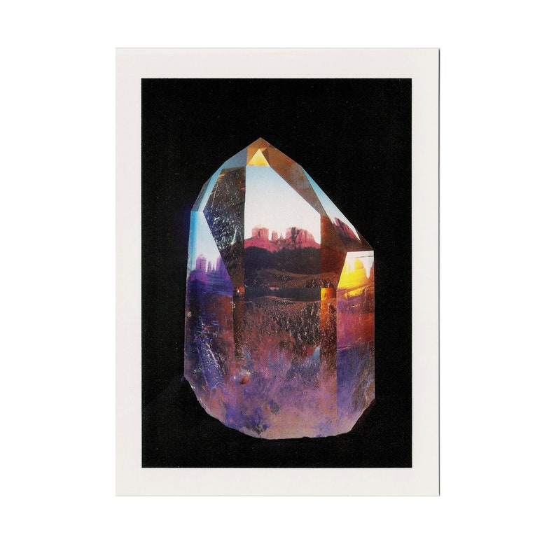 Vortex Crystal Post Cards Images of Sedona, the Moon and Rainbow in a world class 14lb Arkansas McEarl Quartz. image 1