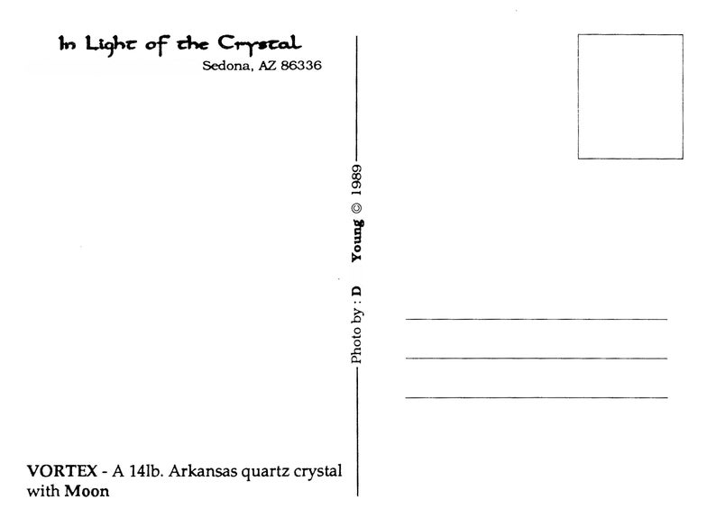 Vortex Crystal Post Cards Images of Sedona, the Moon and Rainbow in a world class 14lb Arkansas McEarl Quartz. image 6