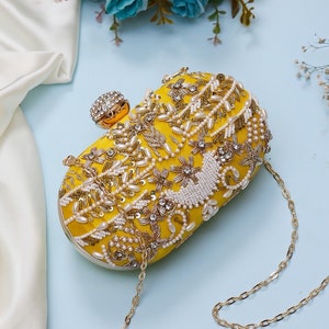 Buy Yellow Bridal Clutch Online In India -  India