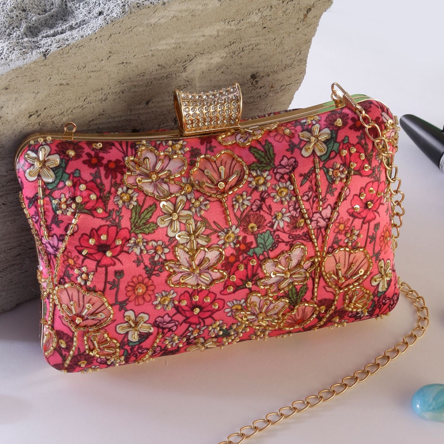 Peach clutch purse discount
