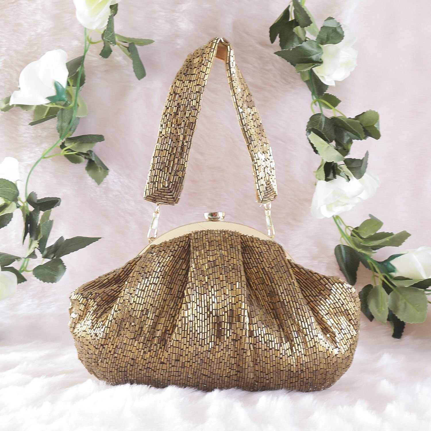  Bling Black Polka Flora RhInestone Shoulder Bag Handbag  Designer inspired : Clothing, Shoes & Jewelry