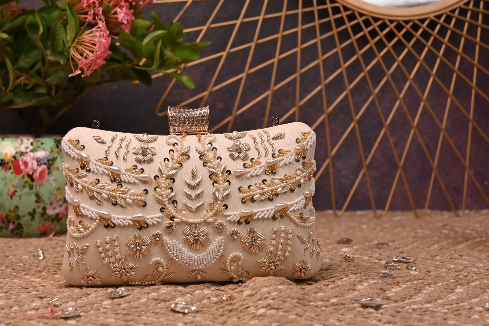 CoCopeanut Evening gold Clutch Bag Glitter Bead Designer Elegant Woman  Party bags Vintage Fashion Bridal Purse Silver Handbag Clutch Purse -  Walmart.com