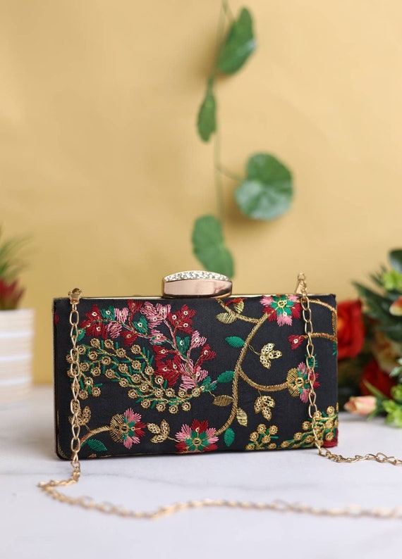 Floral Embroidery Handbag Trendy Faux Leather Crossbody Bag - Temu