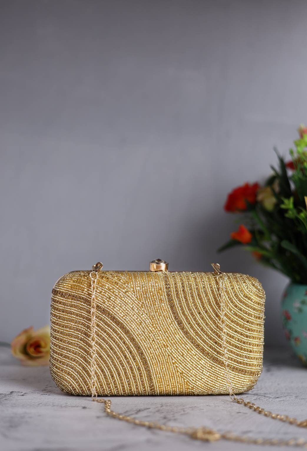 Clutch Purses Women Golden, Gold Purses Weddings Party