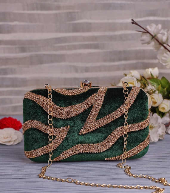 Emerald Velvet Evening Envelop Clutch Bag With Wristlet, Evening Bag,  Occasion Clutch Bag, With Removable Handle, Emerald - Etsy