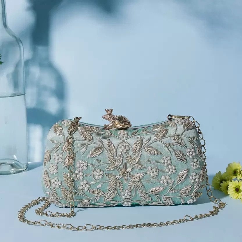 Clutch Purse And Crossbody Sky Blue