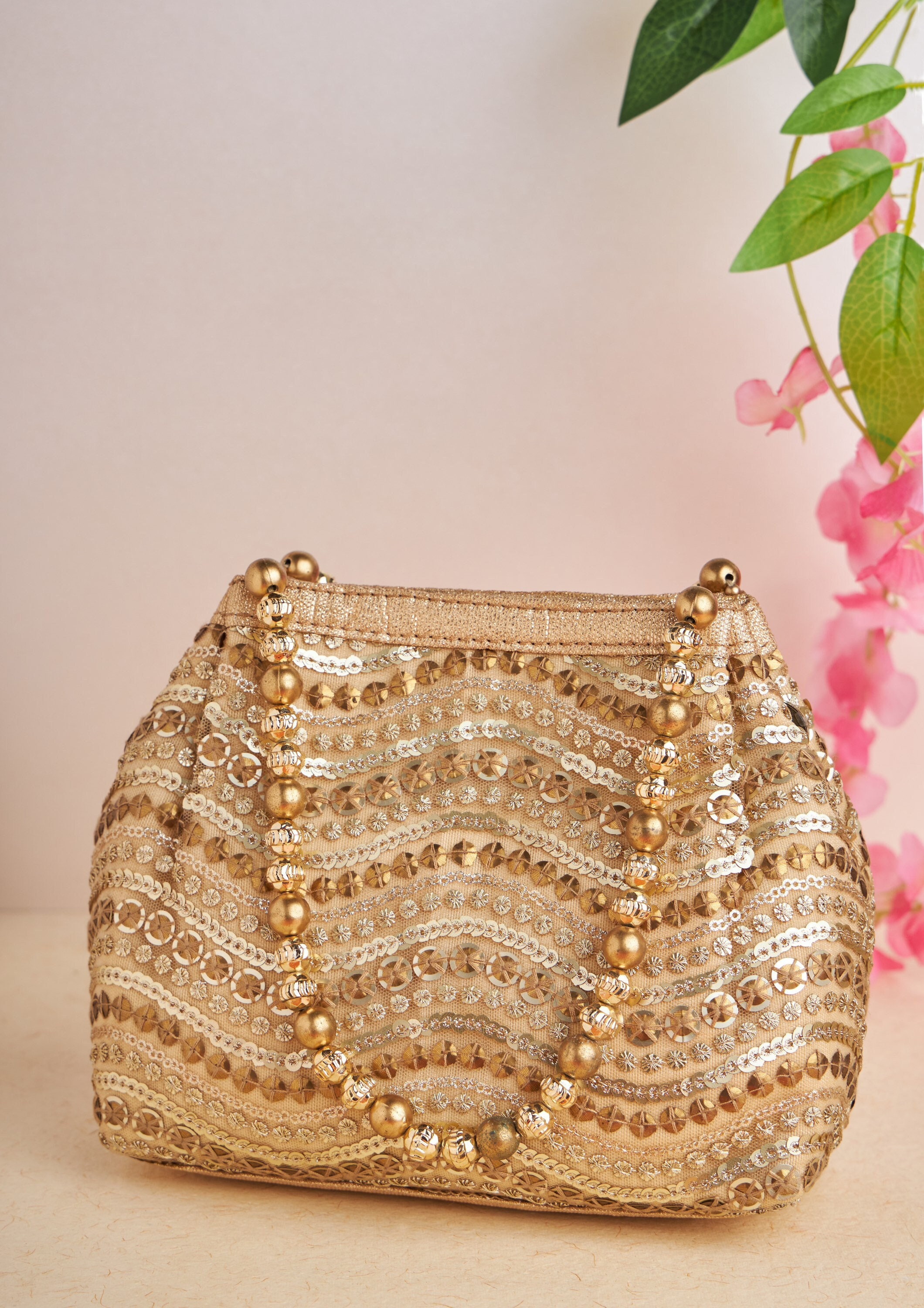 Golden Evening Clutch Purse Classic Floral Embroidered - Temu