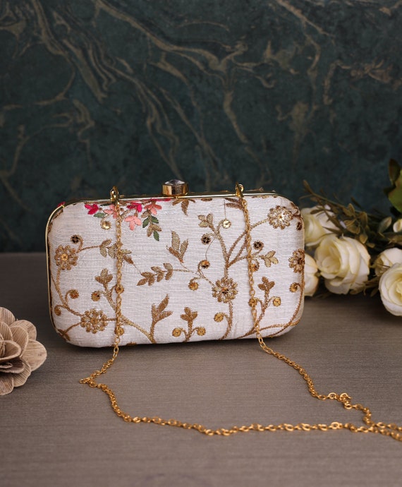 Embroidered Summer Clutch Purse Bag With Floral Pattern - Etsy Australia