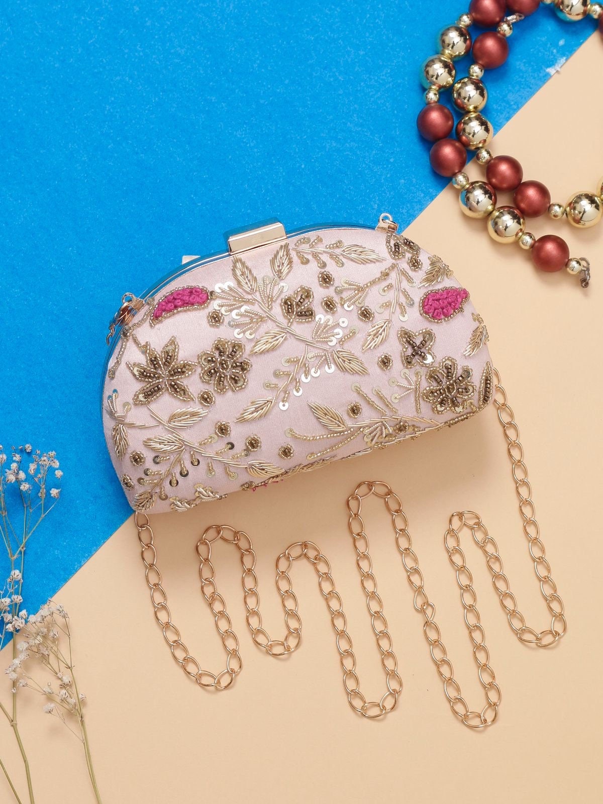 Nude pink clutch sale