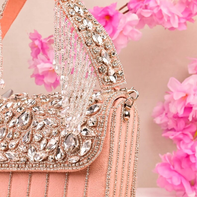 Candy Red Clutch Bag, Handbag With Modern Aesthetic Design, Pearl