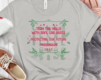 Camiseta navideña con tecnología de seguridad para pasajeros infantiles. Camisa de Navidad Cpst, regalo Cpst